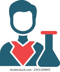 Scientist Glyph Two Color Icon For Personal And Commercial Use.
