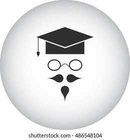 Scientist graduate symbol sign simple icon on background