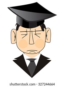 scientist in hat on white background