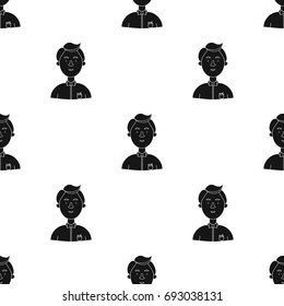 Scientist icon in black style isolated on white background. People of different profession symbol stock vector illustration.