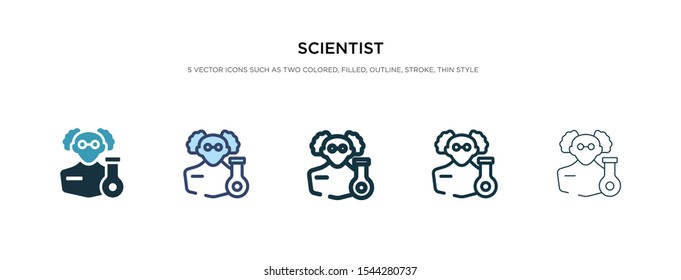scientist icon in different style vector illustration. two colored and black scientist vector icons designed in filled, outline, line and stroke style can be used for web, mobile, ui