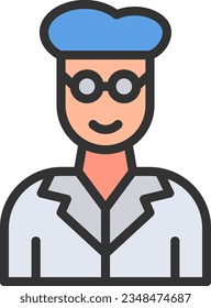 Scientist Icon image. Suitable for mobile application.