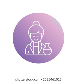 Wissenschaftler-Symbol einzeln auf weißem Hintergrund. Vektorgrafik.