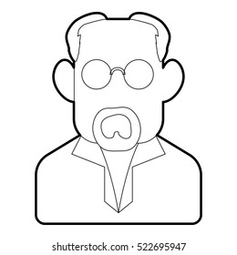 Scientist icon. Outline illustration of scientist vector icon for web design