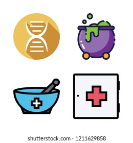 scientist icon set. vector set about medicine, dna and cauldron icons set.