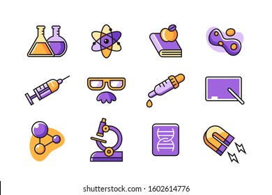 Scientist icon set vector design