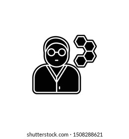 Scientist icon. Simple glyph, flat vector of biology icons for ui and ux, website or mobile application