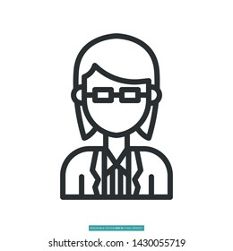 Scientist Icon Vector Illustration Logo Template