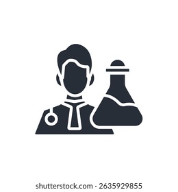 Ikone des Wissenschaftlers. vector.Editable stroke.linear style Zeichen zur Verwendung Web-Design, logo.Symbol-Illustration.