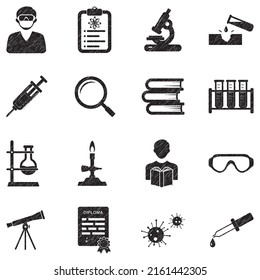 Iconos científicos. Diseño de esgrima negra. Ilustración vectorial.