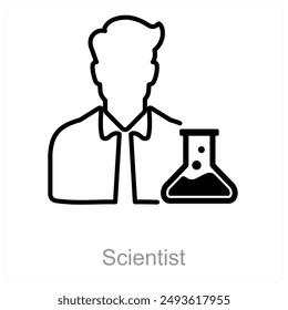 Scientist and lab icon concept