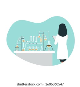 Scientist Lab ,Vector illustration cartoon character.