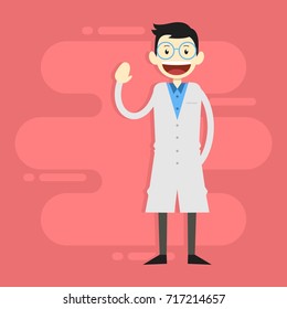 Scientist and laboratory assistant character design 