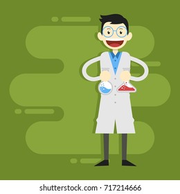 Scientist and laboratory assistant character design 