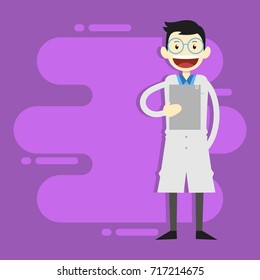 Scientist and laboratory assistant character design 
