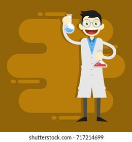Scientist and laboratory assistant character design 