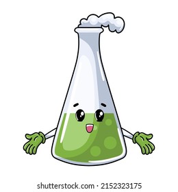 Scientist Laboratory Cartoon Erlenmeyer Flask Design