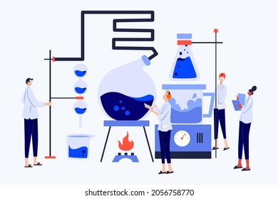 Scientist Laboratory Test Chain Reaction Illustration Stock Vector ...