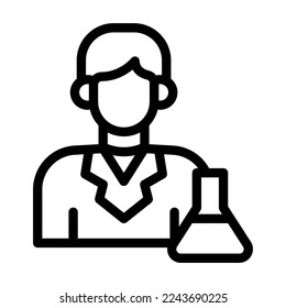 scientist line icon illustration vector graphic