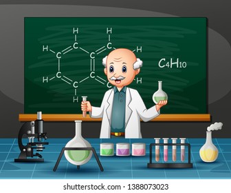 Scientist man conducting research in a lab