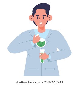 cientista homem fazendo experimento isolado