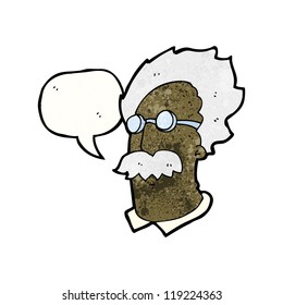 scientist man with speech bubble
