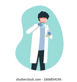 scientist man ,Vector illustration cartoon character.