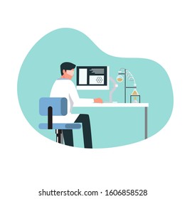 scientist man ,Vector illustration cartoon character.