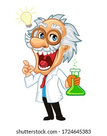 Scientist mascot cartoon in vector