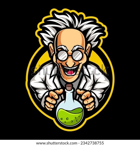Scientist Mascot Logo Design isolated