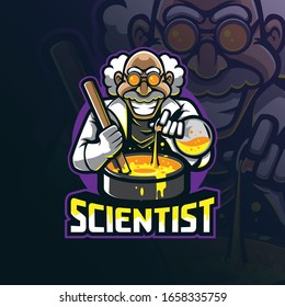 scientist mascot logo design vector with modern illustration concept style for badge, emblem and tshirt printing.