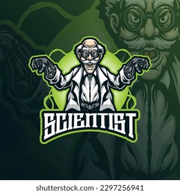 scientist mascot logo design vector with modern illustration concept style for badge, emblem and t shirt printing. mecha scientist illustration for sport and esport team.