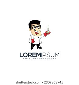 scientist mascot logo design vector with modern illustration concept style for the badge, Scientist mascot sport logo design. Mad scientist mascot vector illustration logo. Crazy doctor scientist