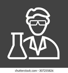 Scientist, medical, laboratory icon vector image. Can also be used for professionals. Suitable for web apps, mobile apps and print media.