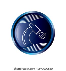 Scientist microscope approved line icon concept