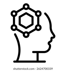 Scientist mind icon. Outline Scientist mind vector icon for web design isolated on white background