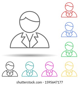 scientist multi color style icon. Simple thin line, outline vector of Scientifics study icons for ui and ux, website or mobile application