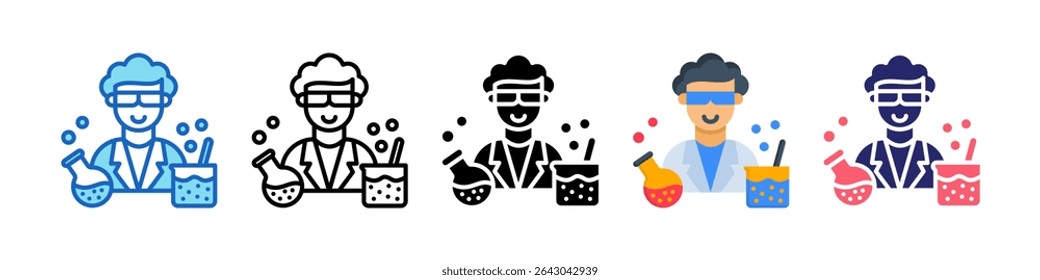Scientist Multiple Style Icon Set Collection.