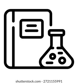 Icono de cuaderno científico. Icono del Vector del cuaderno del científico para el Diseño web aislado en el fondo blanco