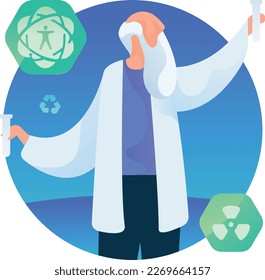 Scientist Occupation UI Flat Icon Vector EPS