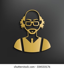 Scientist on dark background,clean vector