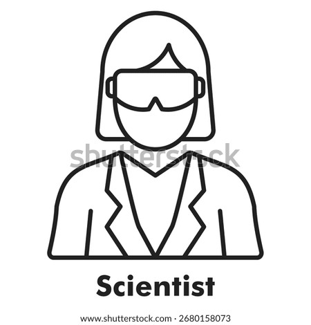 Scientist Outline Icon Vector Illustration