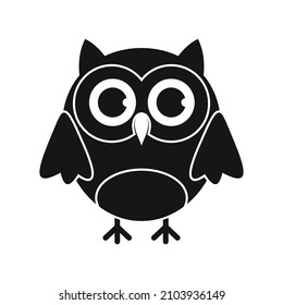 Scientist owl black simple silhouette vector icon