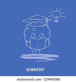Scientist personality. brain