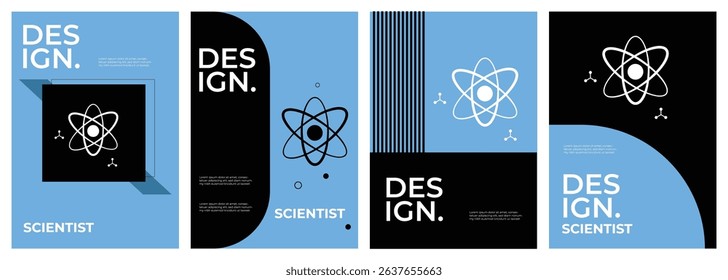 Scientist poster and cover design for your business. Simple bundle flyer design