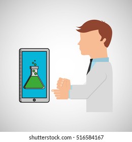 scientist research technology container design vector illustration eps 10