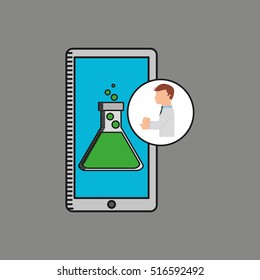 scientist research technology container design vector illustration eps 10