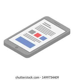 Scientist smartphone icon. Isometric of scientist smartphone vector icon for web design isolated on white background