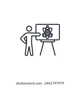 scientist teacher icon. vector.Editable stroke.linear style sign for use web design,logo.Symbol illustration.