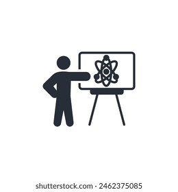 scientist teacher icon. vector.Editable stroke.linear style sign for use web design,logo.Symbol illustration.